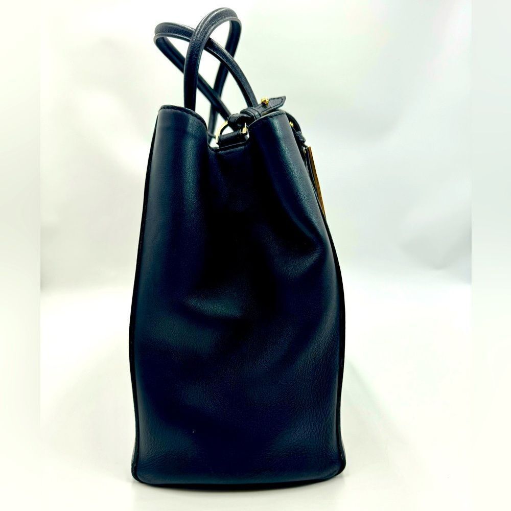 Fendi Medium Black Leather Sac 2Jours Top Handle 2way Tote Bag Preloved Purse - Picture 4 of 14